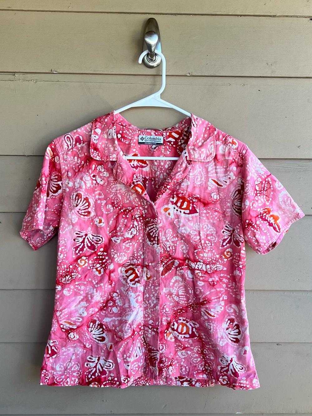 Columbia River Resort women's short-sleeve button down shirt Sz M Outdoor